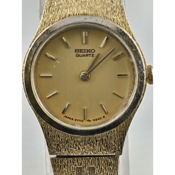 Ladies Seiko Vintage Petite Quartz Watch Safety Chain 2Y00-0019 New Battery Runs main image 4